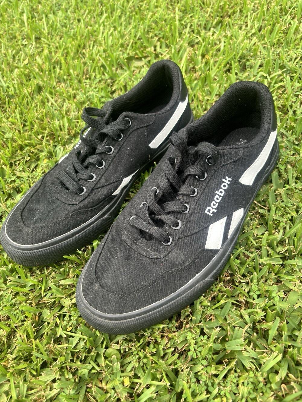 Reebok Mens 9 Court Advance Vulc Sneakers‎ Black Y2K Skateboard Low Top Shoes